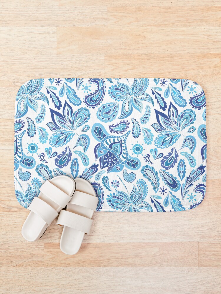 Alternate view of Blue Fresh Indian Pattern Bath Mat