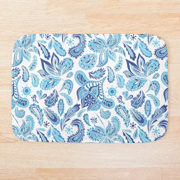 Blue Fresh Indian Pattern Bath Mat