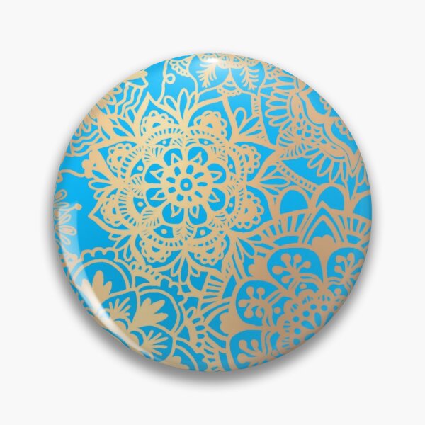 Item preview, Light Blue and Gold Mandala Pattern designed and sold by Julie Erin Designs.