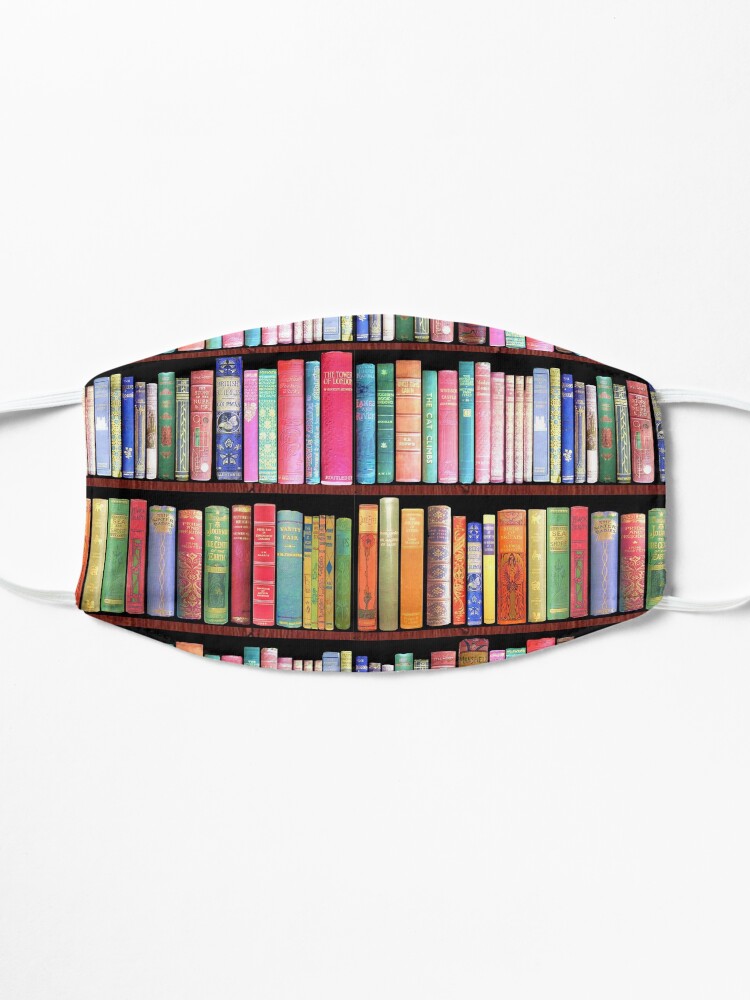 Alternate view of Bookworm Antique book library, vintage book shelf Mask