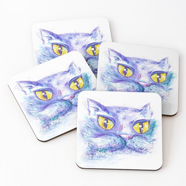 Item preview, Blue Impressionism Watercolor Cat designed and sold by kisikoida.