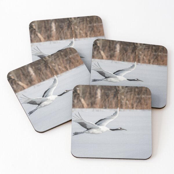 Item preview, Red Crowned Crane Flying Hokkaido Japan designed and sold by PhotoArt by Joan Carroll.