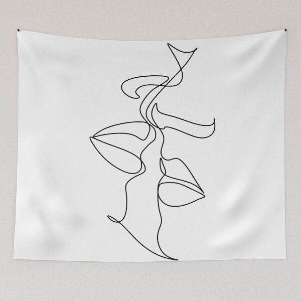 Item preview, Couple kiss line illustration. Love print. Minimalist people kissing.Man amd woman. designed and sold by OneLinePrint.