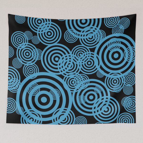 Item preview, Hypnotizing circles - blue on black designed and sold by MarionsArt.