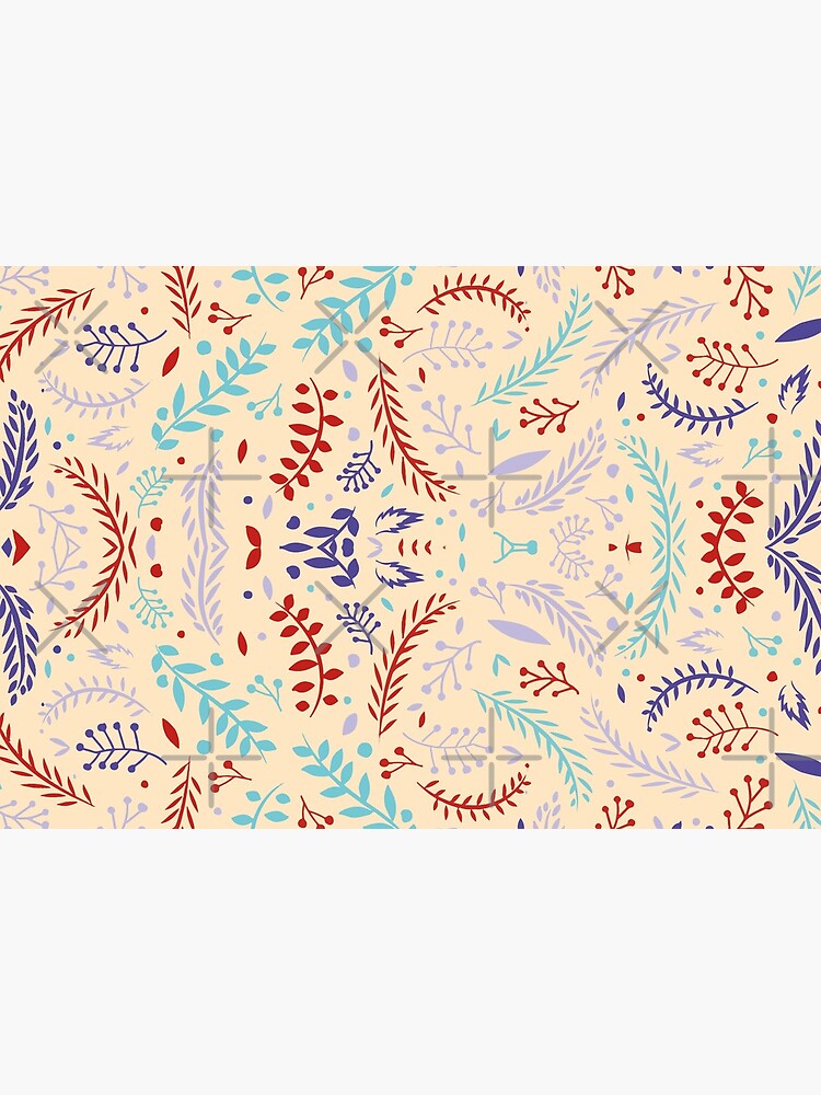 Schönes Blatt Botanik Stil Design Geschenk mit Blumen Blüten und Blättern von jodotodesign