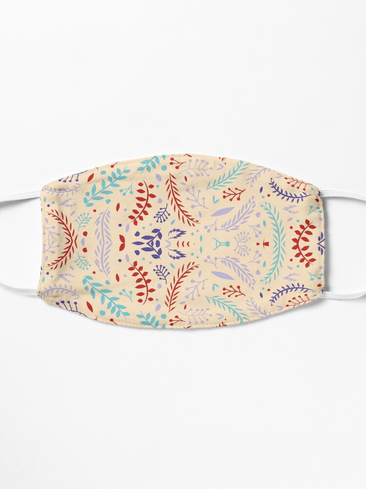 Alternative Ansicht von Schönes Blatt Botanik Stil Design Geschenk mit Blumen Blüten und Blättern Maske