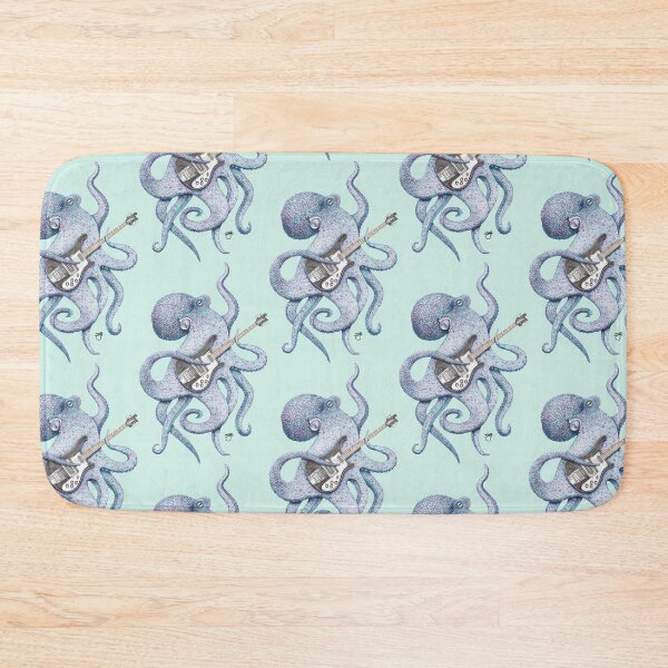 Item preview, SUP - the bass playing Octopus (blue) designed and sold by ShorelineSally.