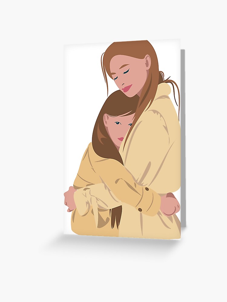 Tarjetas de felicitación «Dibujo de madre e hija abrazandose con amor.» de  CosasAndCompany | Redbubble