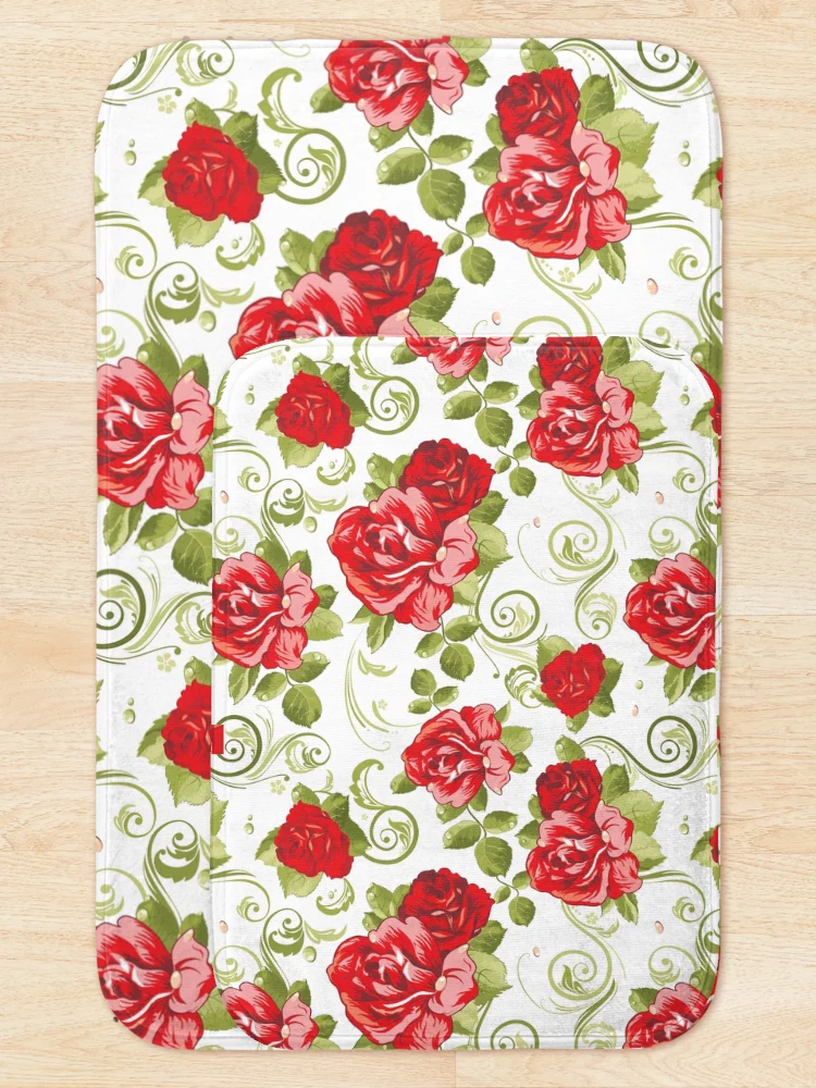 Thumbnail 5 of 6, Bath Mat, Red Roses designed and sold by 72artteam.