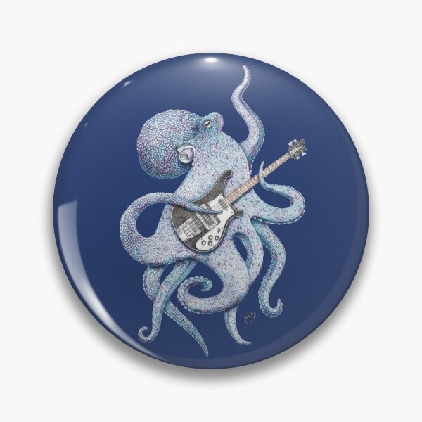 Item preview, SUP - the bass playing Octopus (blue on blue) designed and sold by ShorelineSally.