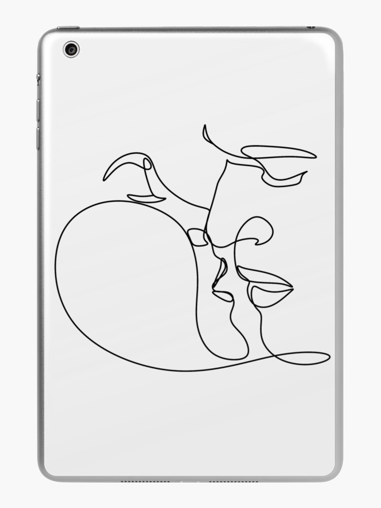 ALMOST KISS LINE ART, Love romantic cute, Couple of lovers iPad Case &  Skin by yourtravelguide