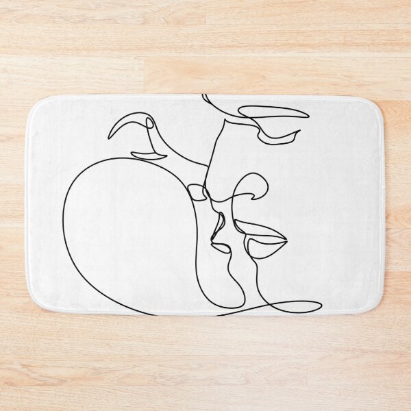 Item preview, Couple kissing one line drawing art. I love you designed and sold by OneLinePrint.