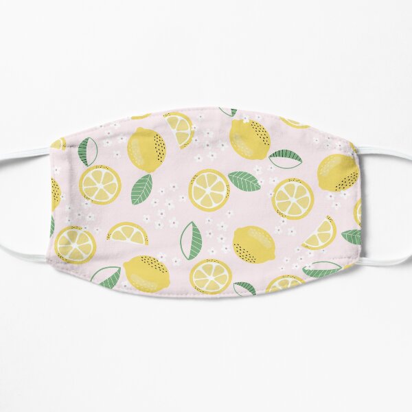 Lemon Floral Pattern Flat Mask