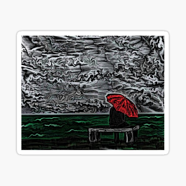 Sea Woodcut Sticker