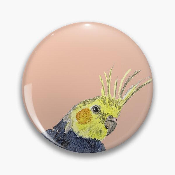 Item preview, Cockatiel Watercolor Illustration with a coral background designed and sold by Sandra Connelly.