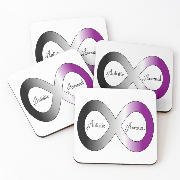 Item preview, Autistic Asexual Infinity Sign - Ace Pride, Autism Pride (Black Text) designed and sold by BitterbluePine.