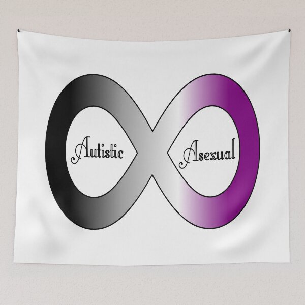Item preview, Autistic Asexual Infinity Sign - Ace Pride, Autism Pride (Black Text) designed and sold by BitterbluePine.