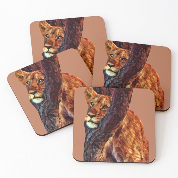 Item preview, Lioness resting against a tree designed and sold by Tartiflettee.
