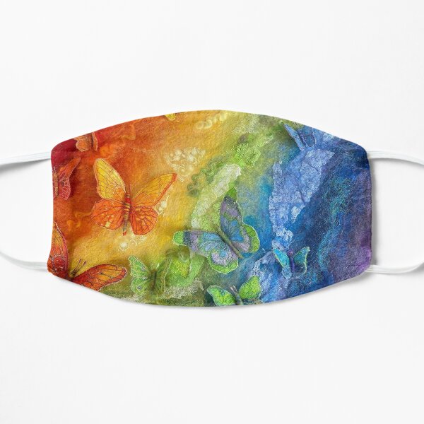 Rainbows and Butterflies Flat Mask