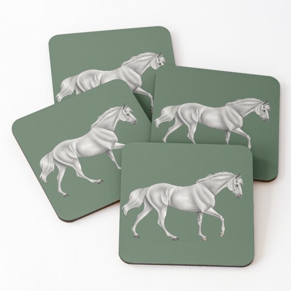 Item preview, Cantering grey horse designed and sold by peyeqart.