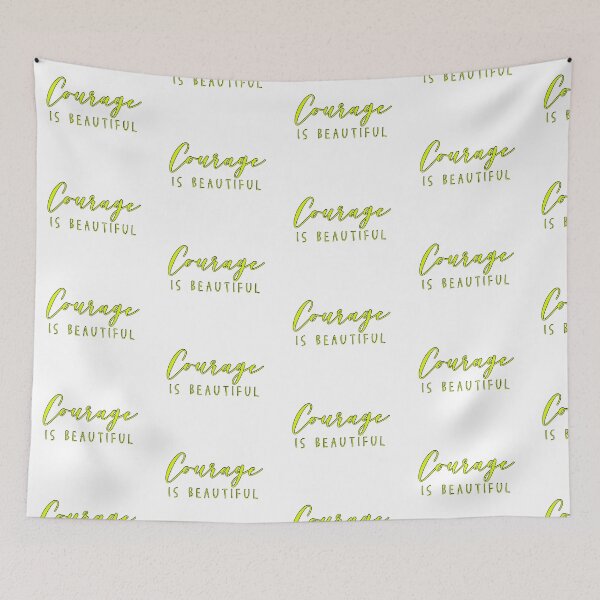 Item preview, Courage is Beautiful Inspiring Quote Chartreuse Green Yellow Strong Woman designed and sold by gillys.