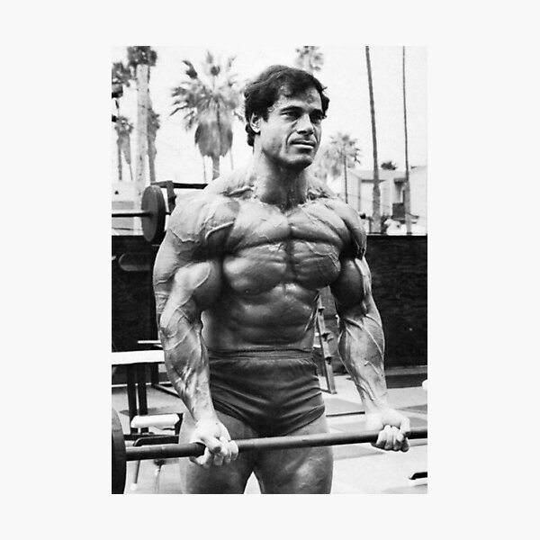 Franco Columbu Bicep Curl Photographic Print