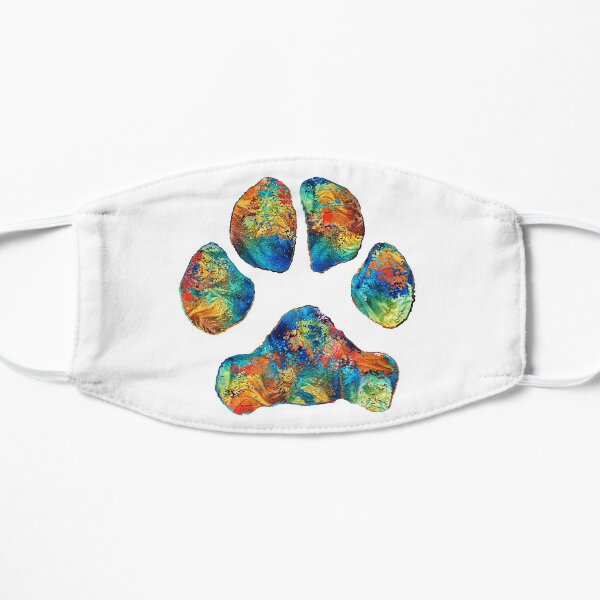 Impression de patte de chien coloré par Sharon Cummings Masque taille M/L