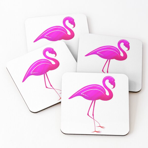 Pink Flamingo Pop Art Style  Coasters (Set of 4)