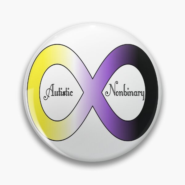 Item preview, Autistic Nonbinary Infinity Sign (Black Text) designed and sold by BitterbluePine.