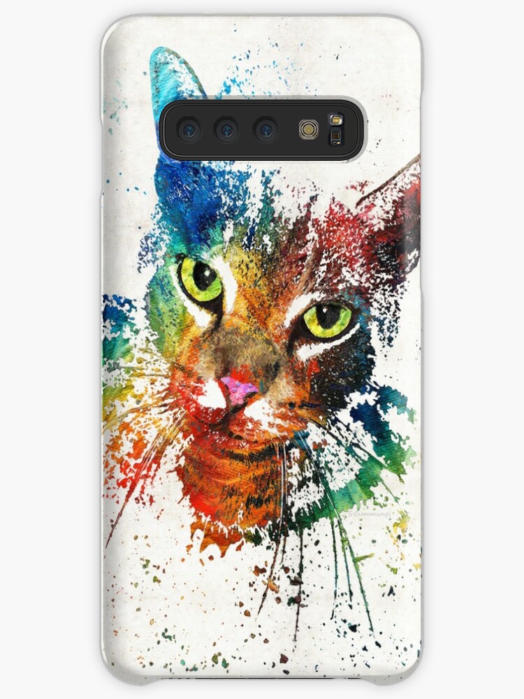 Bunte Katzen Kunst Durch Sharon Cummings Hulle Klebefolie Fur Samsung Galaxy Von Sharoncummings Redbubble