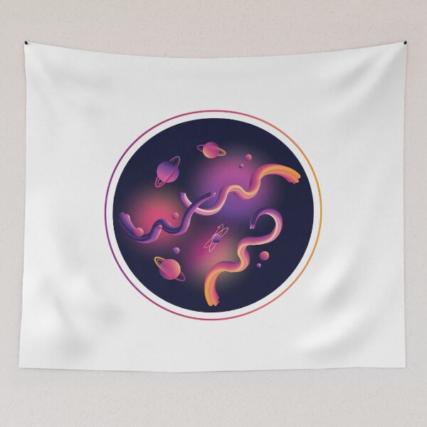Item preview, Cosmos orange planet and lines designed and sold by Anna Zakharova.