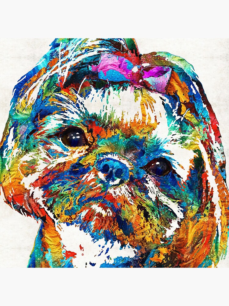 Colorful Shih Tzu Dog Art by Sharon Cummings by SharonCummings