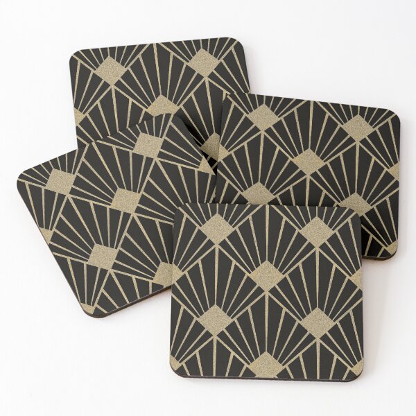 Item preview, Art Deco Pattern Gold Black designed and sold by artsandsoul.