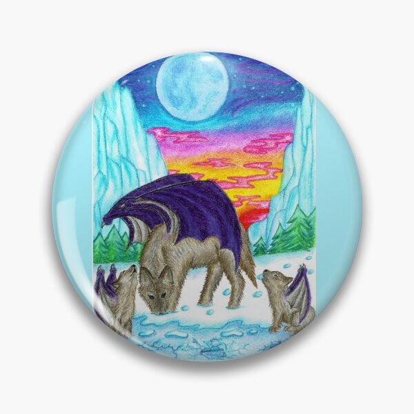 Item preview, Wolf with wings and cubs designed and sold by Melanie Jeyakkumar.
