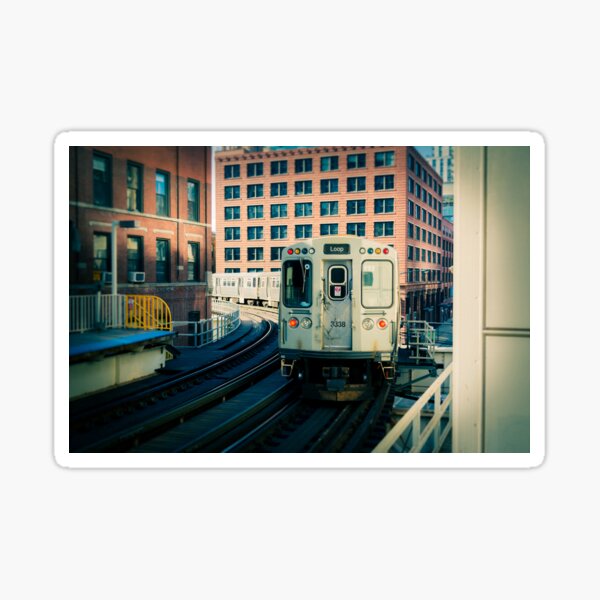 El Train Leaving the Loop Sticker