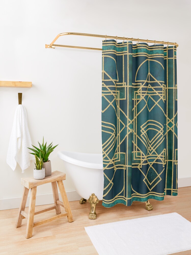 Alternate view of Art Deco Elegant Gatsby Style Shower Curtain