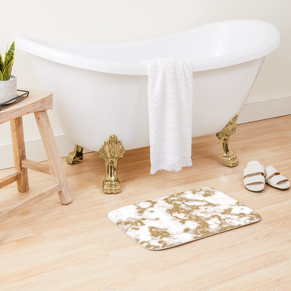 "Luxury Gold Marble" Bath Mat for Sale by RoxanneG Redbubble