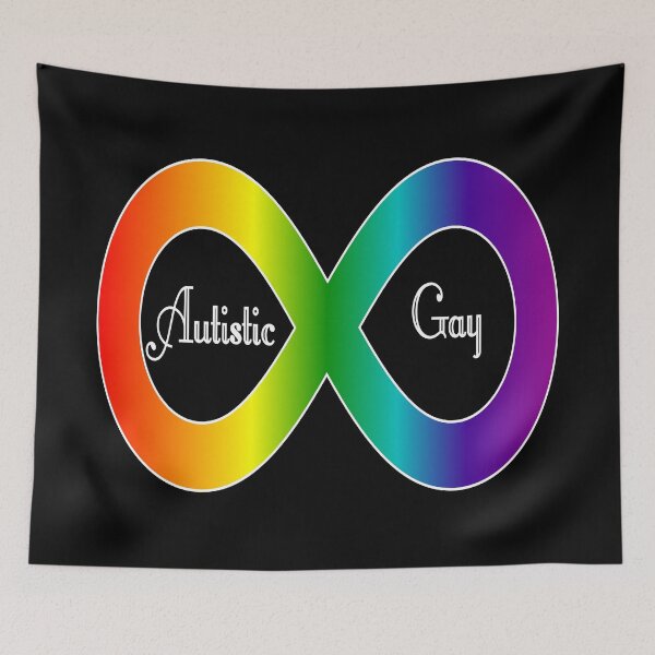 Item preview, Autistic Gay Infinity Sign - rainbow  designed and sold by BitterbluePine.