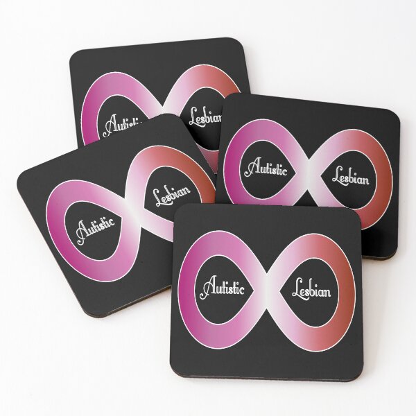 Item preview, Autistic Lesbian Infinity Sign - Lipstick Lesbian designed and sold by BitterbluePine.