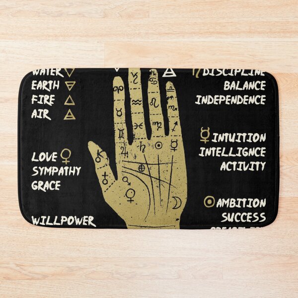 Item preview, Palmistry, chiromancy - gold hand on a blackboard background. designed and sold by NONUMMYdesign.
