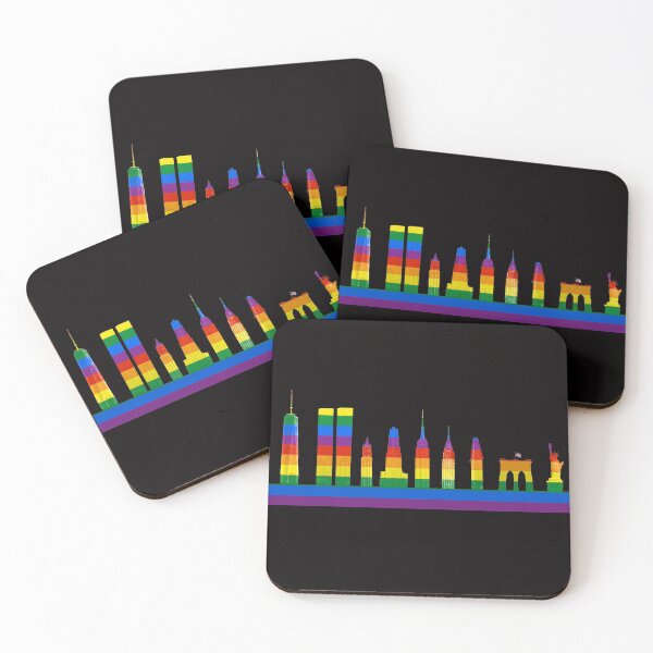 Item preview, LGBTQ PRIDE Flag Rainbow New York City Skyline designed and sold by Warren Paul Harris.