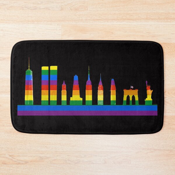 Item preview, LGBTQ PRIDE Flag Rainbow New York City Skyline designed and sold by Warren Paul Harris.