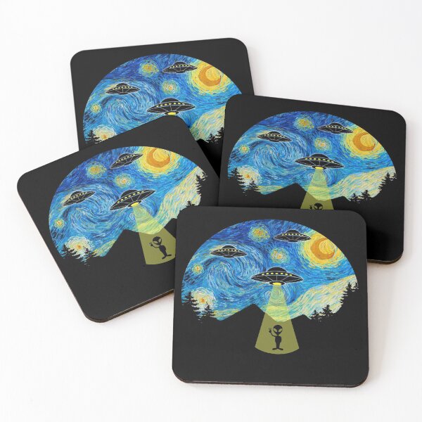 Item preview, Starry Night UFO Alien - Funny designed and sold by NirvanaxStudio.