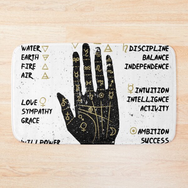Item preview, Palmistry, chiromancy - black hand on a white textured background. designed and sold by NONUMMYdesign.