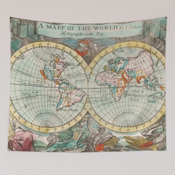 Item preview, 17th Century Map of the World in Color designed and sold by aleyna22.