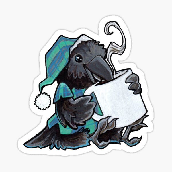 Coffee Raven Sticker