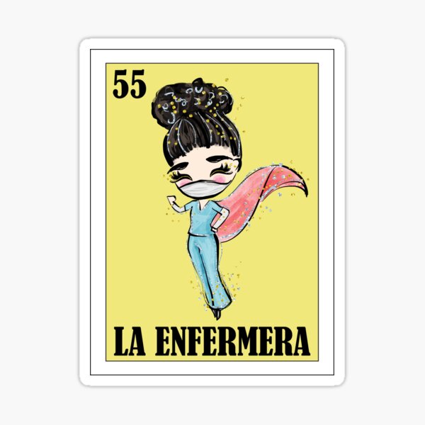 Mexican Loteria - La Enfermera - Loteria Mexicana  - Regalo para Enfermera Sticker