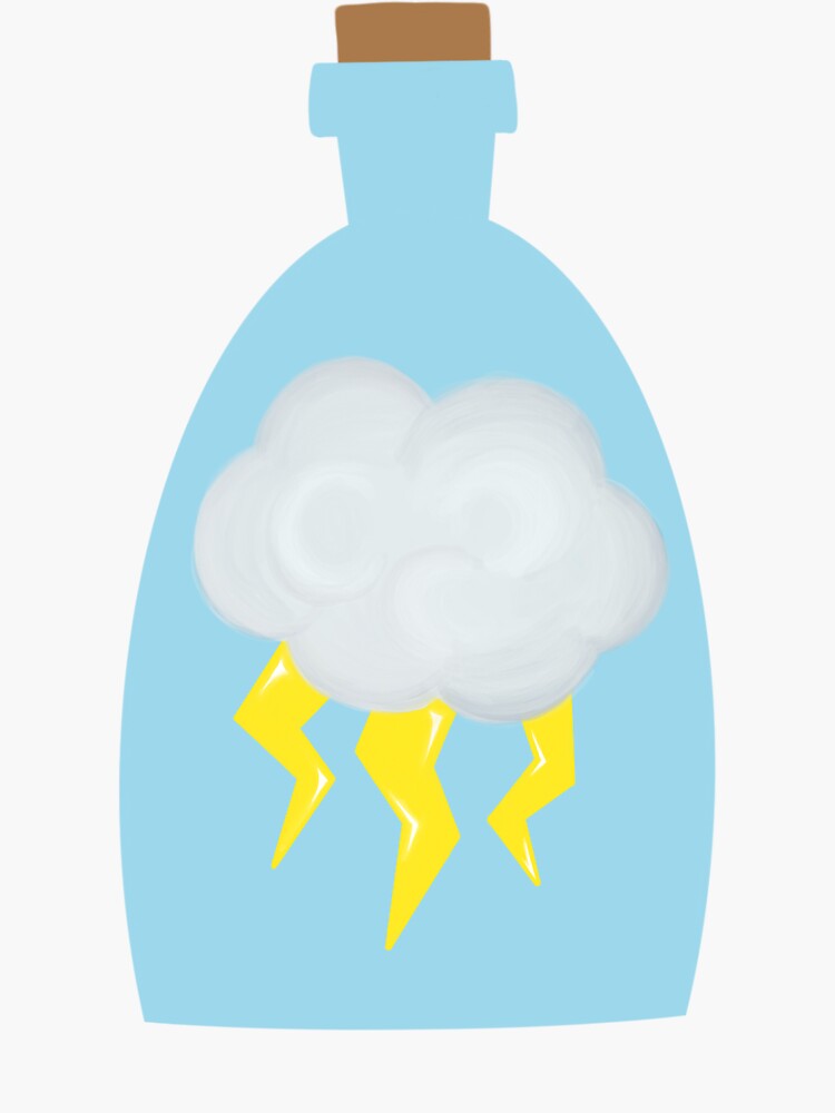"LIGHTNING IN A BOTTLE" Sticker for Sale by kylaobillos Redbubble
