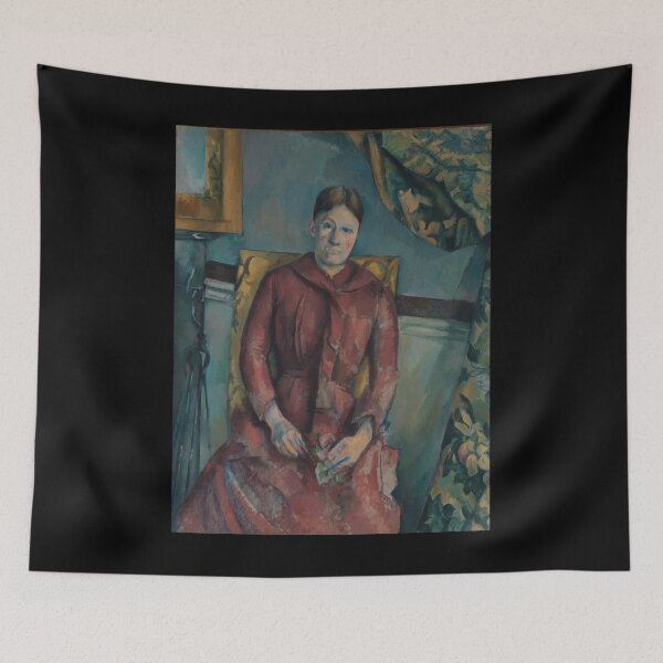 Item preview, Madame Cézanne (Hortense Fiquet, 1850-1922) in a red dress designed and sold by Tizeru.