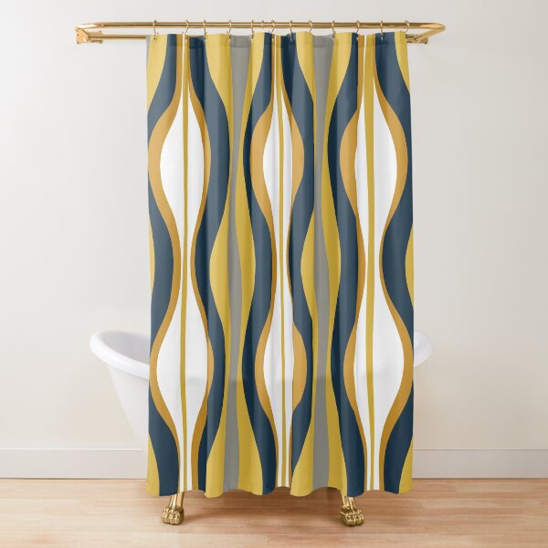 Item preview, Hourglass Abstract Midcentury Modern Pattern in Mustard Yellow, Navy Blue, Grey, and White designed and sold by kierkegaard.